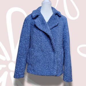 LAUREN CONRAD Sherpa Coat - Teddy Jacket Dusty Blue Size S - Small